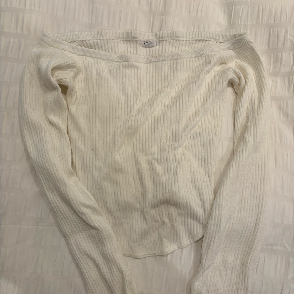 Garage Off-White Ribbed Top